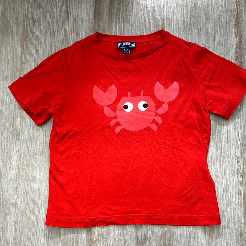 Vilebrequin Kids Red T-Shirt with Crab Design